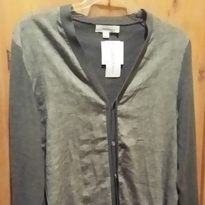 NEW Calvin Klein Men Cardigan Sweater Linen Sz M